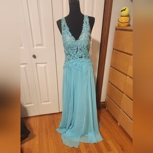 Long formal dress, prom, wedding.